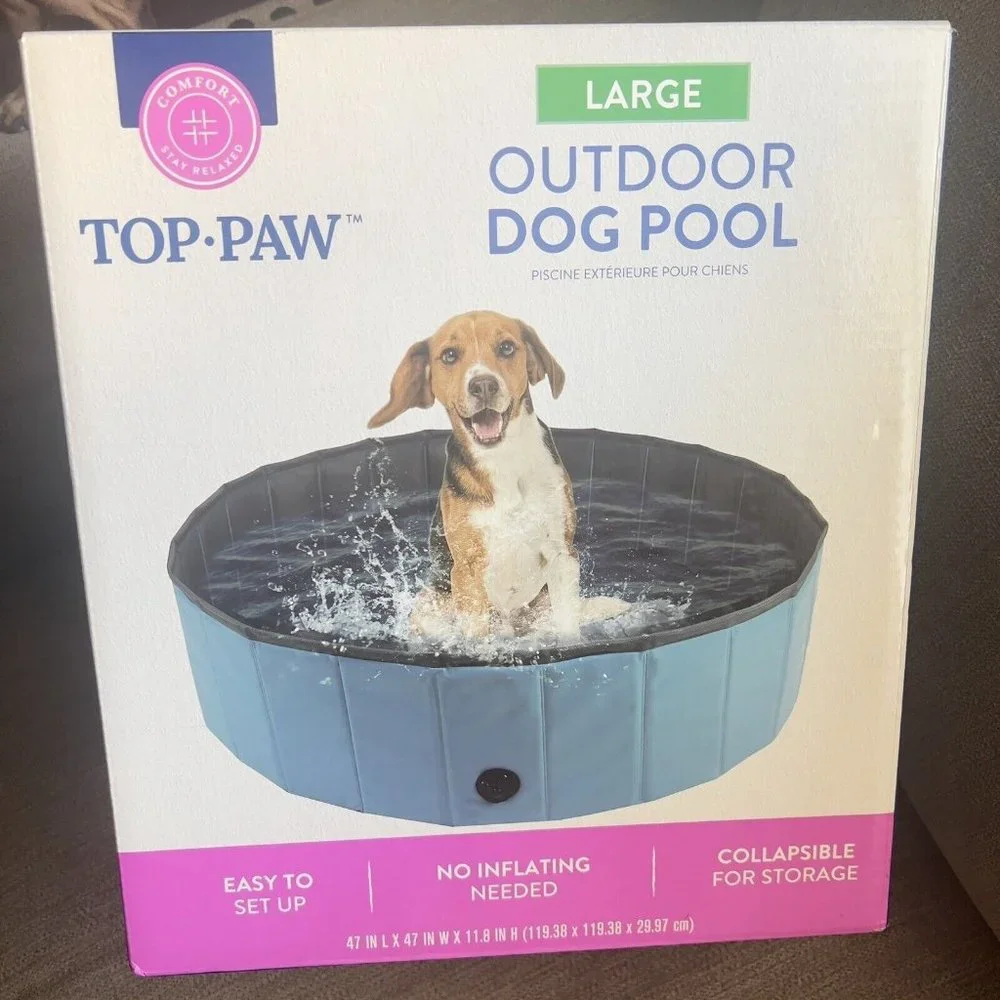 Large Blue Outdoor Dog Poo No Inflating Needed, Is A Great Alternative toBathing